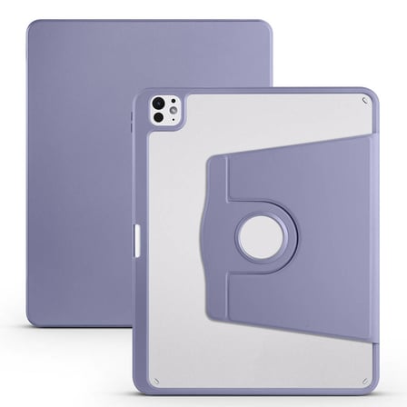 Lexroo iPad Pro 13 2025 M5 Kılıf Termik Kalem Bölmeli Dönebilen Standlı Kılıf - Lavendery Gray