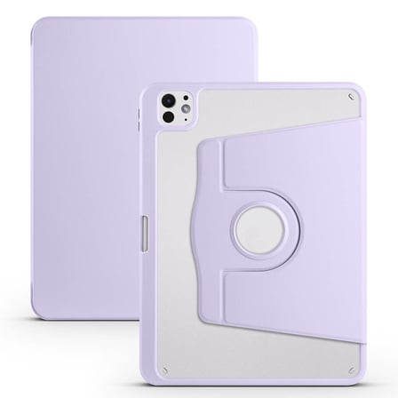 Lexroo iPad Pro 11 2025 M5 Kılıf Termik Kalem Bölmeli Dönebilen Standlı Kılıf - Lila