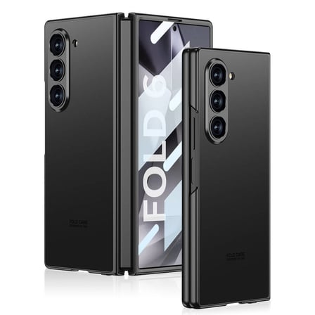 Lexroo Galaxy Z Fold 6 Kılıf Titanyum Metal Tasarımlı Kıpta Caz Kılıf - Siyah