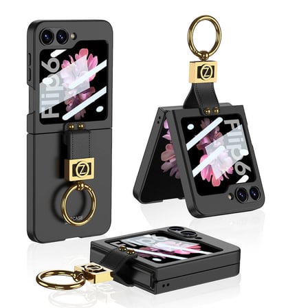 Lexroo Galaxy Z Flip 6 Kılıf Z Harfli Yüzüklü Kıpta Kılıf - Siyah