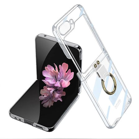 Lexroo Galaxy Z Flip 6 Kılıf Yüzüklü Kıpta Kılıf - Şeffaf