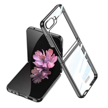 Lexroo Galaxy Z Flip 6 Kılıf Full Camlı Kıpta Kılıf - Siyah