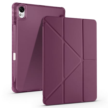 Lexroo Huawei Matepad 11.5 2025 Kılıf Tri Folding Kalem Bölmeli Standlı Kılıf - Koyu Mor