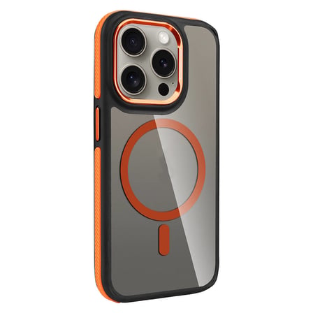 Lexroo iPhone 15 Pro Kılıf M-safe Şarj Özellikli Mat Görünümlü Solo Kılıf - Turuncu