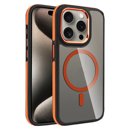 Lexroo iPhone 15 Pro Kılıf M-safe Şarj Özellikli Mat Görünümlü Solo Kılıf - Turuncu