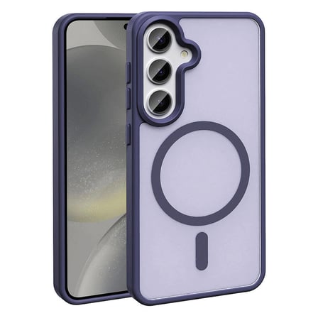Lexroo Galaxy S24 Kılıf M-safe Şarj Özellikli Mat Arka Yüzey Sio Kılıf - Lacivert