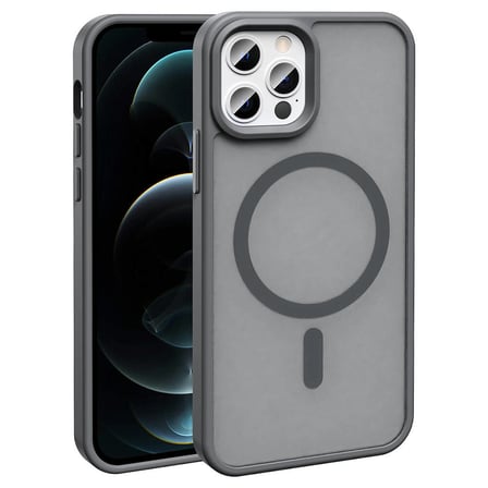 Lexroo iPhone 12 Pro Kılıf M-safe Şarj Özellikli Mat Arka Yüzey Sio Kılıf - Siyah