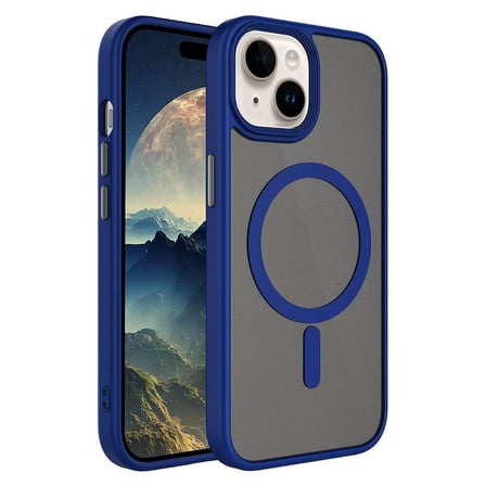 Lexroo iPhone 15 Kılıf Mat Arka Yüzey Wireless Şarj Özellikli Flet M-safe Kılıf - Siyah