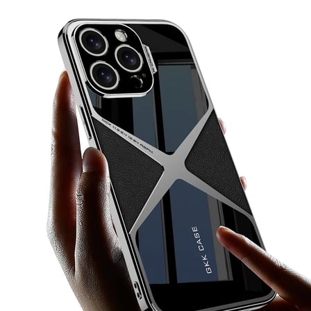 Lexroo iPhone 14 Pro Kılıf Ultra İnce Kamera Korumalı PC + Deri Arka Yüzey X-Pro Kılıf - Siyah