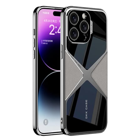Lexroo iPhone 15 Pro Kılıf Ultra İnce Kamera Korumalı PC + Deri Arka Yüzey X-Pro Kılıf - Siyah