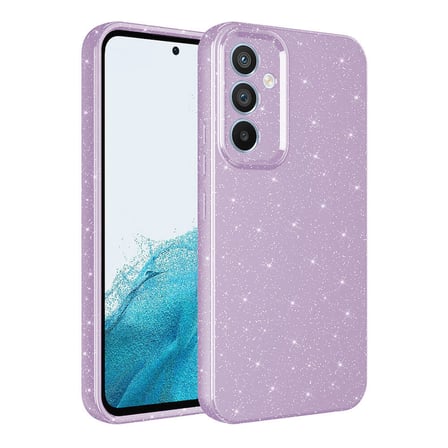 Lexroo Galaxy A05S Kılıf Kamera Korumalı Simli Lüks Koton Kılıf - Pembe