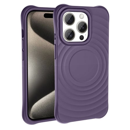 Lexroo iPhone 15 Pro Max M-safe Şarj Özellikli Airbagli Mat Görünümlü Hepi Kılıf - Lila
