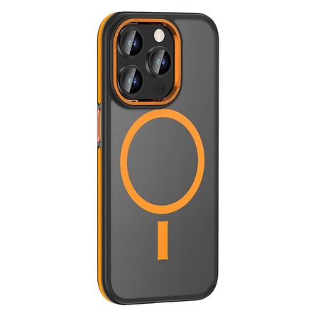 Lexroo iPhone 15 Pro Max Kılıf M-safe Şarj Özellikli Mat Görünümlü Ant Kılıf - Turuncu