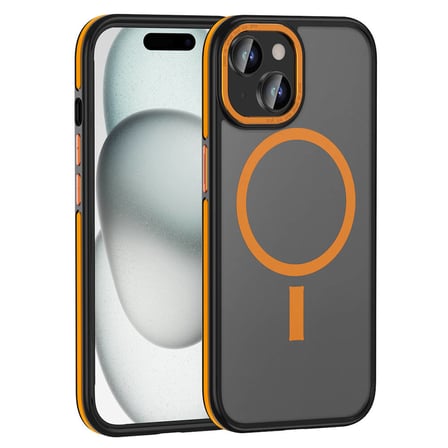 Lexroo iPhone 15 Kılıf M-safe Şarj Özellikli Mat Görünümlü Ant Kılıf - Turuncu
