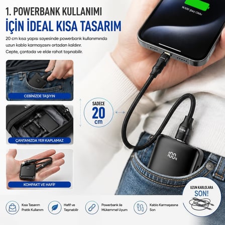 Lexroo S-link Armor CL-020 Kısa Lightning Şarj Kablosu 20cm