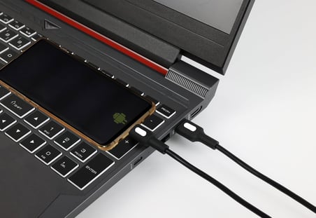 Lexroo Coral Micro USB Hızlı Şarj Kablosu (Siyah + Beyaz/Siyah Uç) (150 CM)