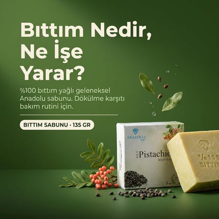 Lexroo Mesopatamia Collection, Saf Bıttım%100, Hakiki Siirt Doğal Sabunu, Yağlı Kepekli Saçlar