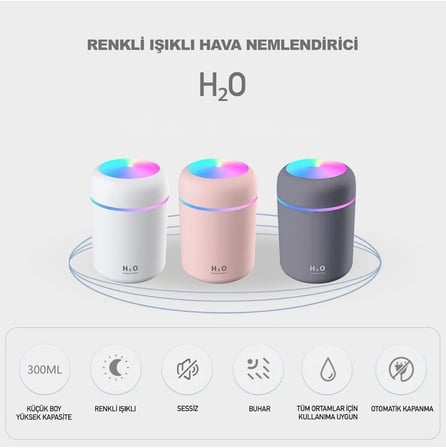 Lexroo 300 ml Mini USB Hava Nemlendirici ve Buhar Makinesi