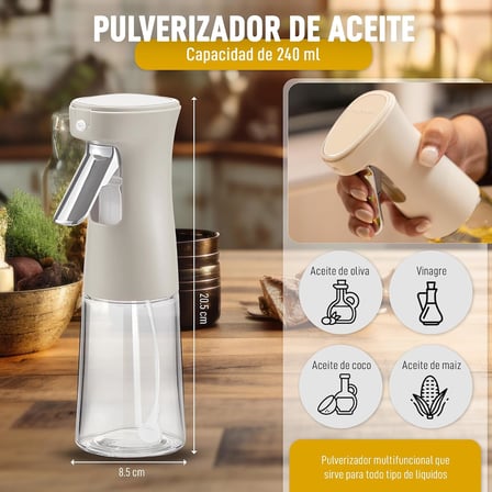Lexroo Püskürtme Yağ Spreyi Mutfak İçin Cam Yağ Dağıtıcısı, 240 Ml, Yağ Püskürtücüsü İnce Sis Spreyi