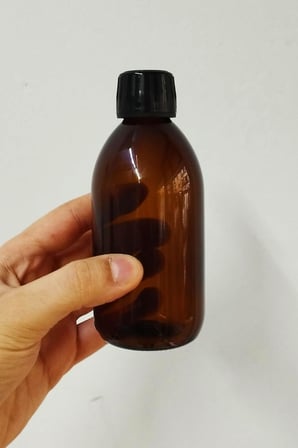 Lexroo Amber Ecza Şişesi, 250 ml, Kahverengi Cam, Plastik Contalı Kilit Kapak