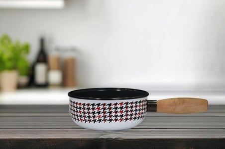 Lexroo Forte Black Emaye Ahşap Kulplu Mini Tava