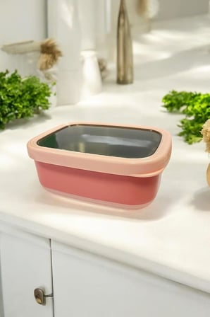 Lexroo Dikdörtgen Saklama Kabı 1,40 L Pembe Vp-930, Pembe