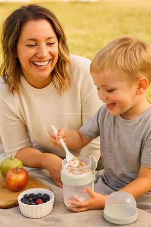 Lexroo Müsli ve Granola Kapsülü, 1100 ML Sızdırmaz Yoğurt Kabı, Take And Go Kaşıklı Granola Kabı