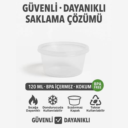 Lexroo Saklama Kabı Sos 50 Adet 120 Ml - Kali̇Teli̇)