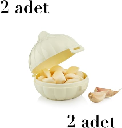Lexroo Sarımsak Saklama Kabı, Sarımsak Şeklinde Tasarım, 2'li Set Bpa İçermez