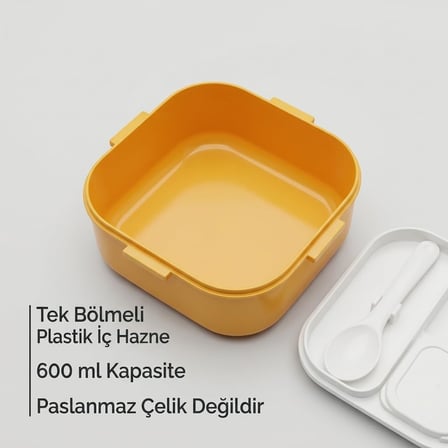 Lexroo 600 ml Yemek Kabı, 4 Bölmeli Kilitli Lunch Box
