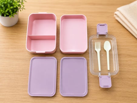 Lexroo DORDOİ ASTRALLİFE 2 Katlı Beslenme Kabı 850 ml + 500 ml Bölmeli Lunch Box Çatal Kaşık Seti