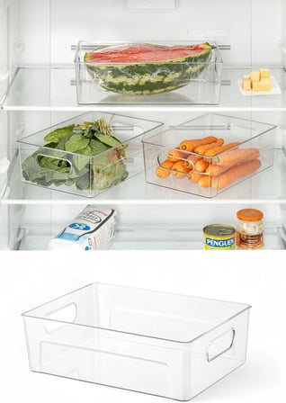 Lexroo Kırılmaz Ultra Dayanıklı Buzdolabı Düzenleyici Organizer Kutu Şeffaf - 26x17x9cm 810