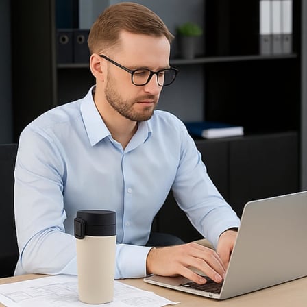 Lexroo 380 ml Siyah Sızdırmaz Termos Matara