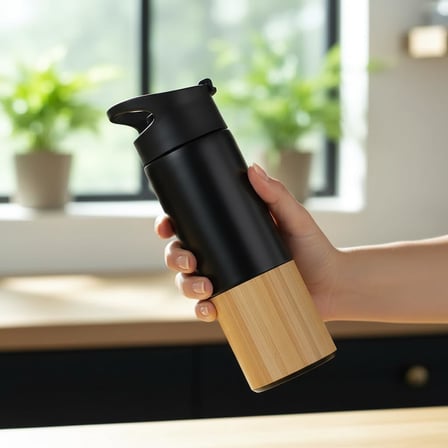 Lexroo 450 ml Bambu Kaplamalı Çelik Termos