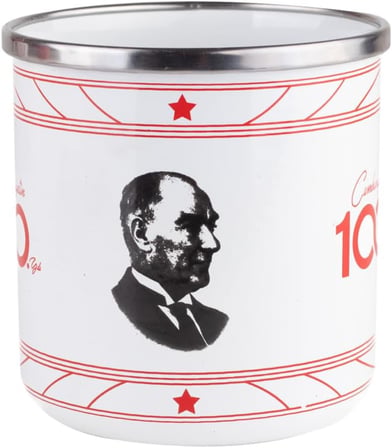 Lexroo 100. Yıl Özel Tasarım Emaye Kupa (Çıkmayan Desen)