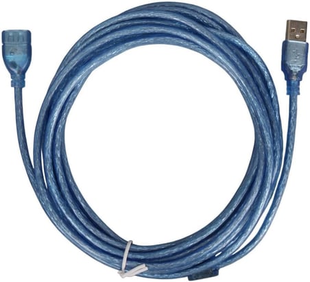 Lexroo Şeffaf/Mavi̇ 5 Metre USB 2.0 Uzatma Kablosu