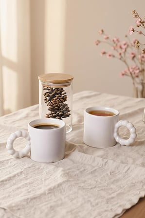 Lexroo Beyaz İnci Kupa 8 Cm 2 Adet 006