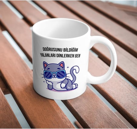 Lexroo Doğrusunu Bildiğim Yalanlar Komik Baskılı Kupa Bardak Hediyelik Çay Kahve Kupası Coffee Mug
