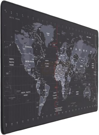 Lexroo Dünya Haritası Ekstra Büyük Genişletilmiş Kaymaz Kauçuk Oyun Mouse Pad & Klavye Masa Mat