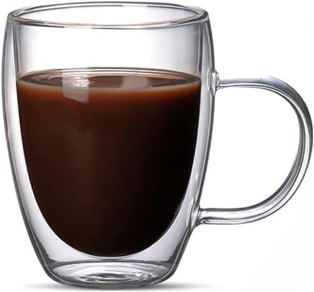 Lexroo Çift Cidarlı Latte, Kahve, Meşrubat, Bitki Çayı Cam 300 ML Kupa Seti, 1 Adet - 12038