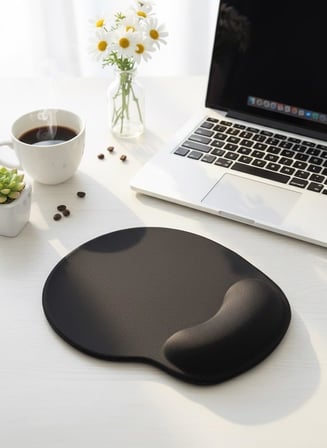 Lexroo TIGER TRACK Siyah Bilek Destekli Ergonomik - Kaymaz Taban Mouse Pad