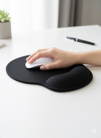 Lexroo TIGER TRACK Siyah Bilek Destekli Ergonomik - Kaymaz Taban Mouse Pad