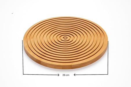 Lexroo Bambu Oluklu Peynir Sunum Tahtası,28 cm,Lüx Bambu Sunum Tabağı,Velor Home.