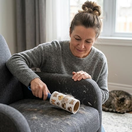 Lexroo Tüy Toplayıcı Roller Seti, 6 Rulo, Kedi ve Köpek Tüyü Temizleyici, Ergonomik Sap