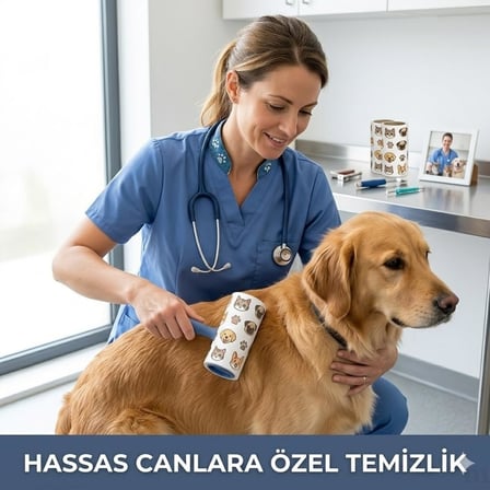 Lexroo Tüy Toplayıcı Roller Seti, 6 Rulo, Kedi ve Köpek Tüyü Temizleyici, Ergonomik Sap