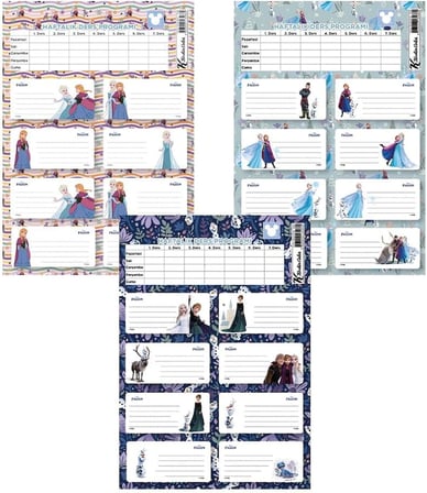 Lexroo Frozen II Ders Programlı 3Lü Etiket