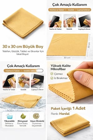 Lexroo Mikrofiber Büyük Boy Temizlik Bezi 30x30 cm