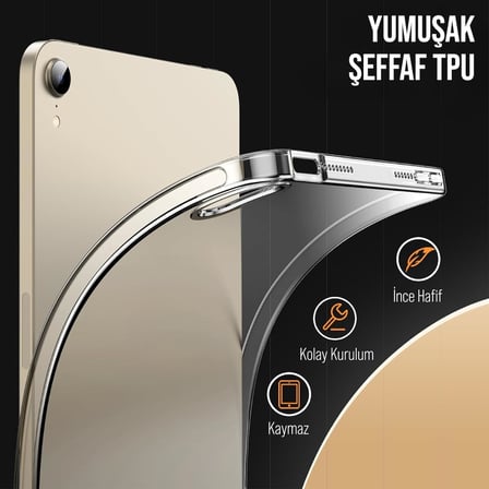 Lexroo iPad Kılıf Şeffaf Silikon Arka Kapak (iPad Mini 6.Nesil 8.3 İnch)