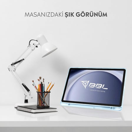 Lexroo iPad ile Uyumlu Kalem Bölmeli Trifolding Cover Tablet Kılıf Katlanabilir Standlı Otomatik