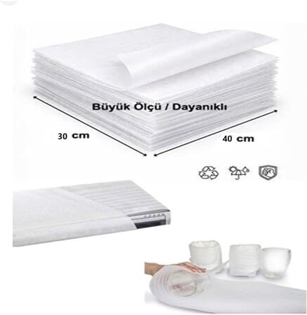 Lexroo Kırılacak Eşyaları Sarma,Şilte Tabak Arası Bardak Cam Sarma Şiltesi 30cm x40cm, 100 Adet